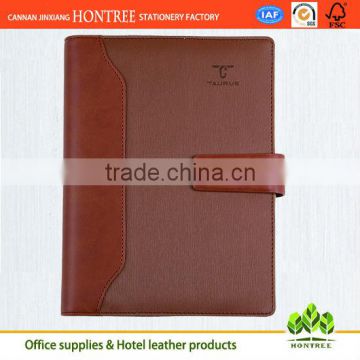leather cover loose-leaf notebook with recycled paper