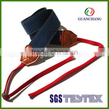 camera straps with cotton,logo embrossed on leather