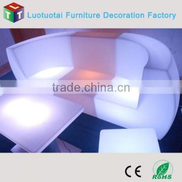 Plastic furniture glow sofa set designs in China
