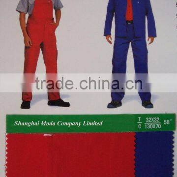 stock cotton polyester uniform fabric/business suit fabrics/labour suit fabrics/jumper fabric/overalls fabrics