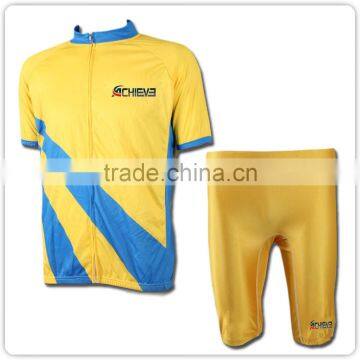 Sublimation custom cheap wholesale mtb sportswear compression yellow cycling jersey