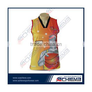 Custom sublimation printing basketball jersey yellow color