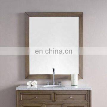 wall mounted walnut bathroom mirror