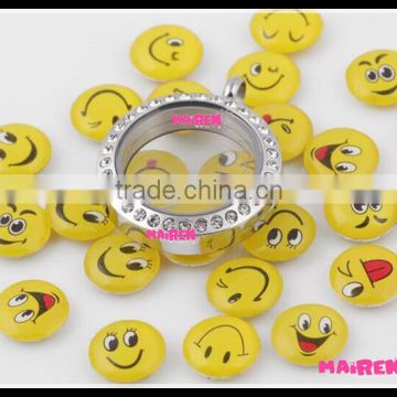 assorted smiling face emoji floating charms
