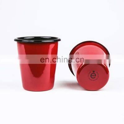 Personalized customized printing colorful iron guaranteed quality porcelain enamel metal cup