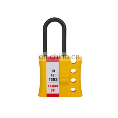 Multiple Padlocks Locked Yellow Insulation Nylon Safety Lockout Hasp
