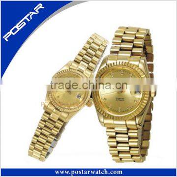 Gold Plating classic quartz couple watch lover watch