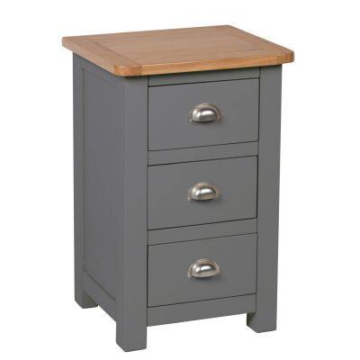 Aspen Dark Grey Oak 3 Drawer Bedside Chest