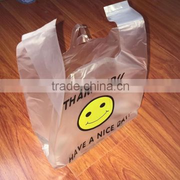 hot selling t-shirt plastic bag for supermarket, hdpe plastic t-shirt bag with low price