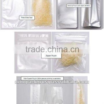 Japanese LDPR vacuum bags for food valve with zipper with three side sealed