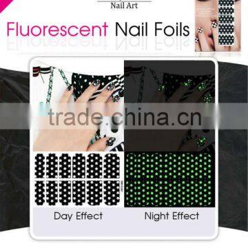 China 2014 hotest and fashionable Luminous nail polish stickers/ full cover stickerss