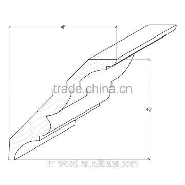 4 5/16" decorative wood crown profile moulding