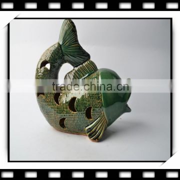 Personalized Ceramic Candle Holder with Fish Shape