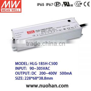 Meanwell HLG-185H-C500A 200w led power supplies 500mA/200W 500ma constant current led driver