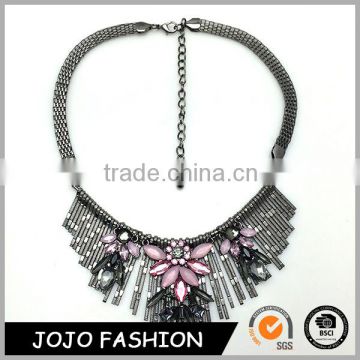 Fashion Jewelry Gun-color chain Resin Women Statement Necklace for women