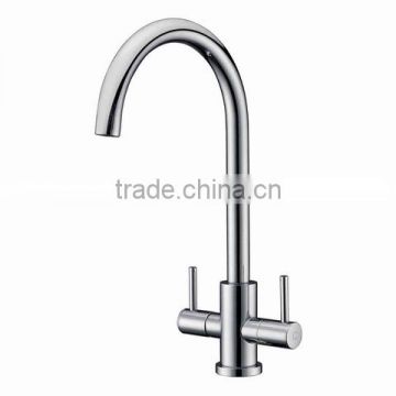 deck mounted single hole brass kitchen faucet