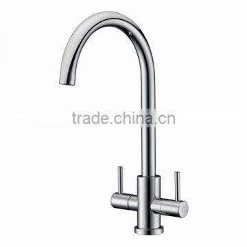 deck mounted single hole brass kitchen faucet