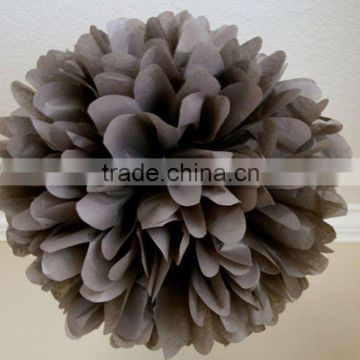 Charcoal Gray tissue paper pom poms for christenings