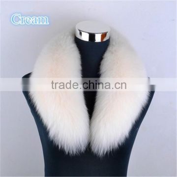 Big Ceam Fox Fur Shawl Collar for Ladies Leather Jacket