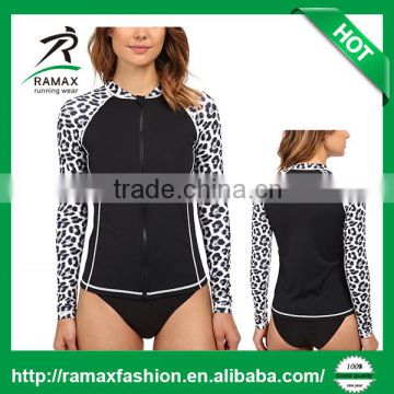 Ramax Custom Women Long Sleeve Zip Rashguard Tops
