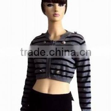 Ladies striped knitted jacket