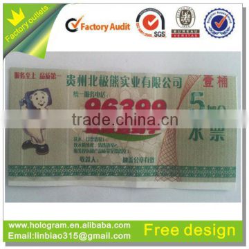 Practicality and prevent safety anti-counterfeiting Ticket with embossing foil printing