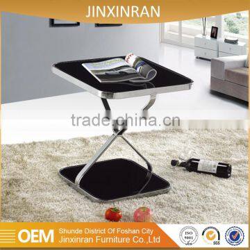 Foshan shunde modern living room save space bent glass nest coffee table