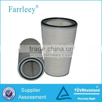 Dust collector air intake pleated cartridge