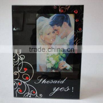 glass made love photo picture frame