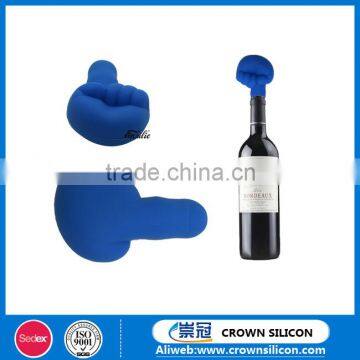 Personalized Finger Shape Silicone Wine Bottle Stopper, Food Grade Silicone Wine Stopper