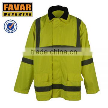 300D Oxford 3 In 1 Safety Protective Jackets Yellow Reflective Safety Jackets