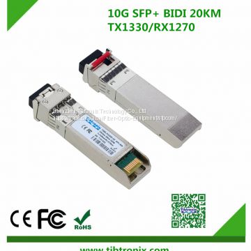 10Gb/s 20km BiDi SFP Transceiver  Modules for Huawei Cisco Hot Pluggable, Single LC, +3.3V,