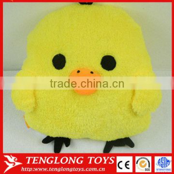 funny yellow chicken shaped plush pillow for hand warmer