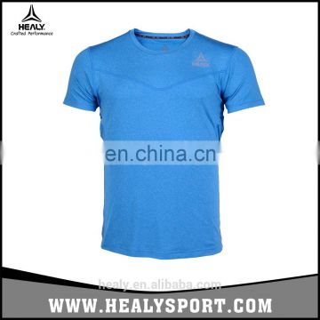 2016 New design Polyester reflective logo atheletic shirts dry fit men running shirts