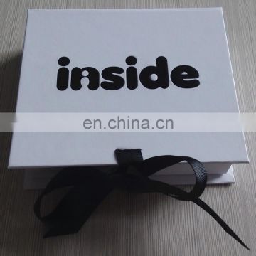 On sale black Tie , white Packing book shape Box for baby clothes