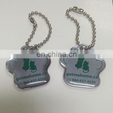 lovely double sided paw shape metal dog tags