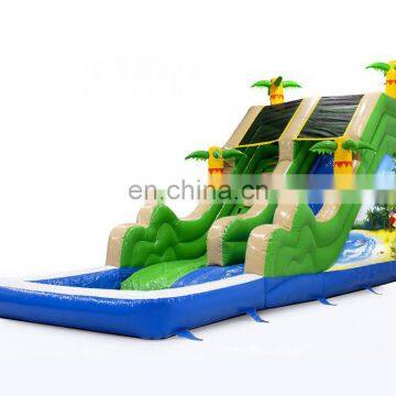 commercial used inflatable beach slide with water pool