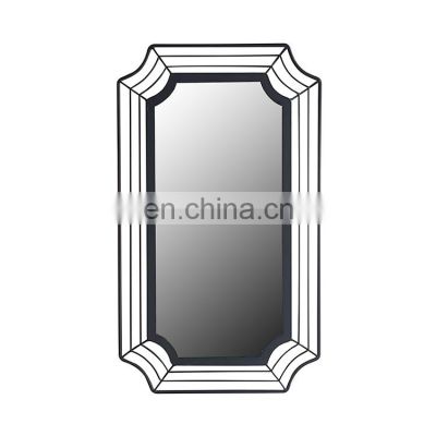 Clean Large Modern Black Frame Wall Mirror Of Contemporary Premium Silver Backed Floating Round Glass