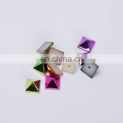 Apparel Sewing Colorful Plastic Decorative Stone Pyramid Rivets Studs For Bags