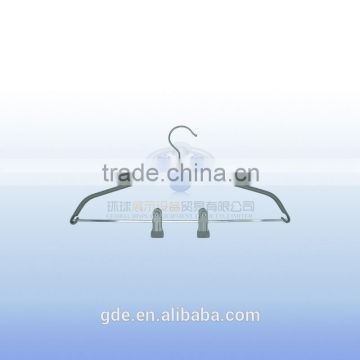 Wholesale grey coated clothes hanger with metal clip