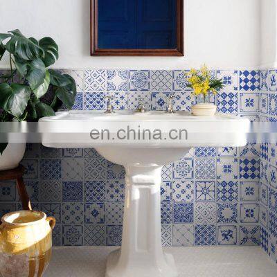 Blue and white porcelain art tiles Chinese blue restaurant kitchen tiles