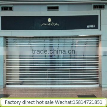 2016 Wholesale Shenzhen Factory price electric PC transparent roller shutters/crystal rolling shutter door for shopping mall