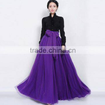 Popular Fashion Gown Solid Color High Waist designer long skirts