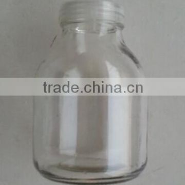 High quality clear round food glass jar with screw cap