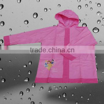 Cartoon Hooded Waterproof Pink Rain Poncho