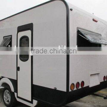 4 person accomodation travel trailer with RV entry door