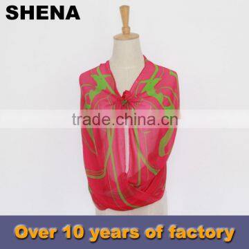 shena popular digital print custom design silk scarf price