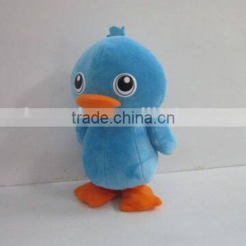 blue flapping duck