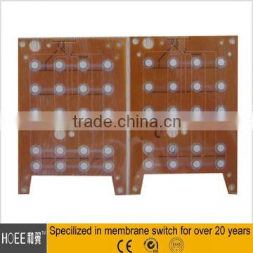 China custom made flexible copper cirucit (FPC)with domes and transparent PET upper circuit layer
