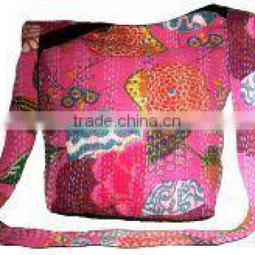 Hottest selling !!! Handmade Kantha embroidery shoulder bag cotton quited bag